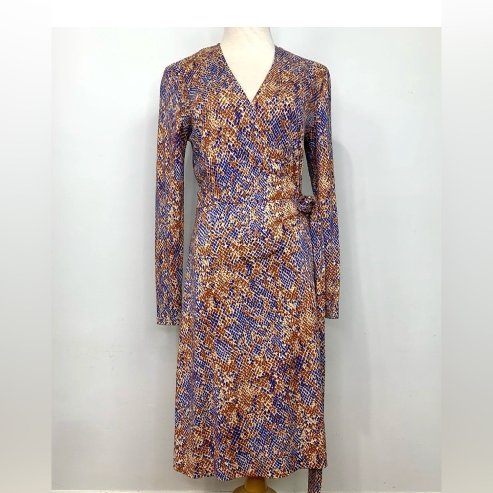 DIANE VON FURSTENBERG Iconic Vintage Mid 90s Label 100% Silk Wrap Dress Sz 10